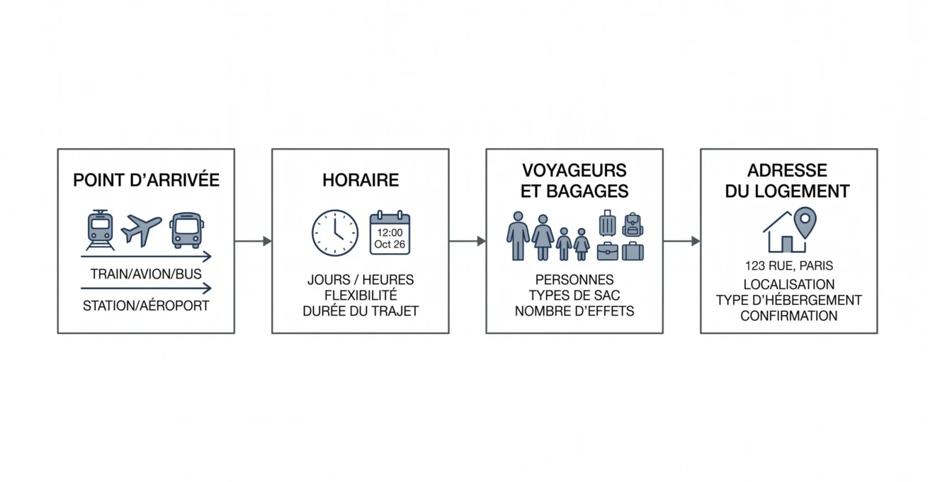 Schéma des informations à transmettre pour organiser un transfert vers Courchevel